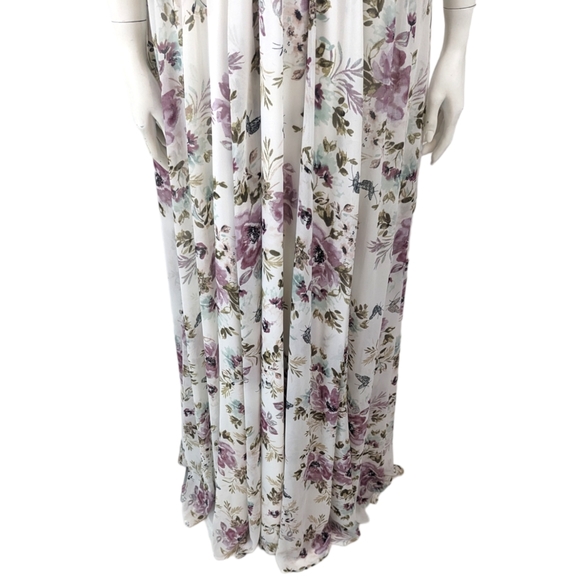 Torrid Floral Maxi Dress Gown Cross Neck Halter Womens 26 Special Occasion - Picture 4 of 15